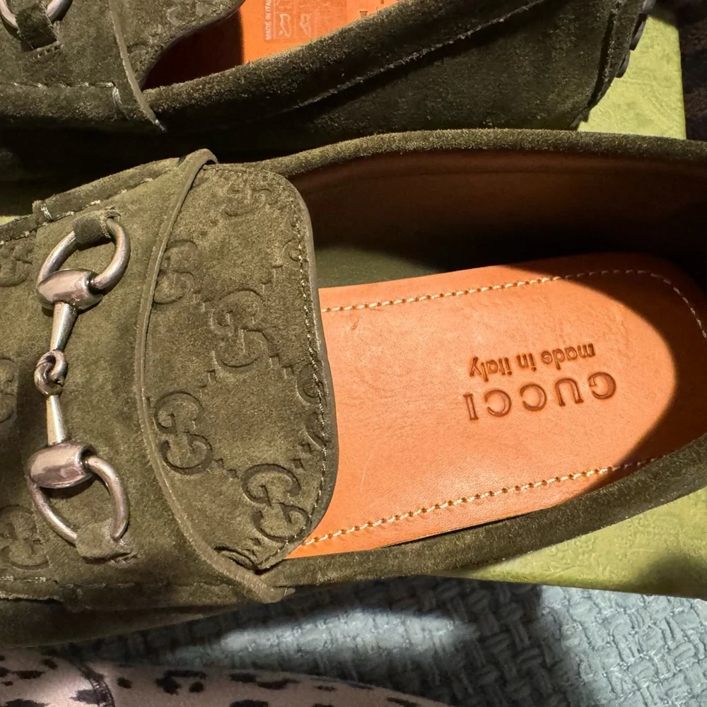 Gucci Horsebit Suede Loafer, Green 9.5 - Picture 10 of 12